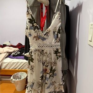 Floral Print Women's Romper